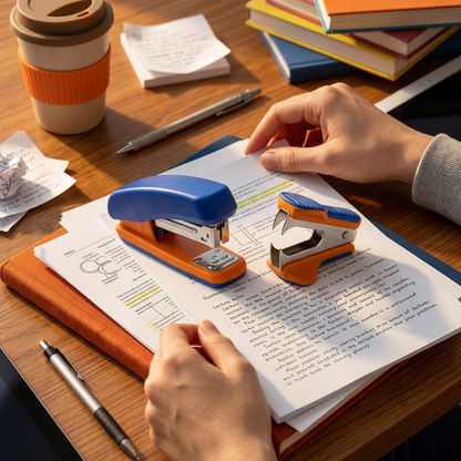 Stapler self-study paper organization concept