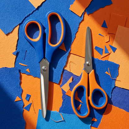 Craft scissors colorful creative desk concept