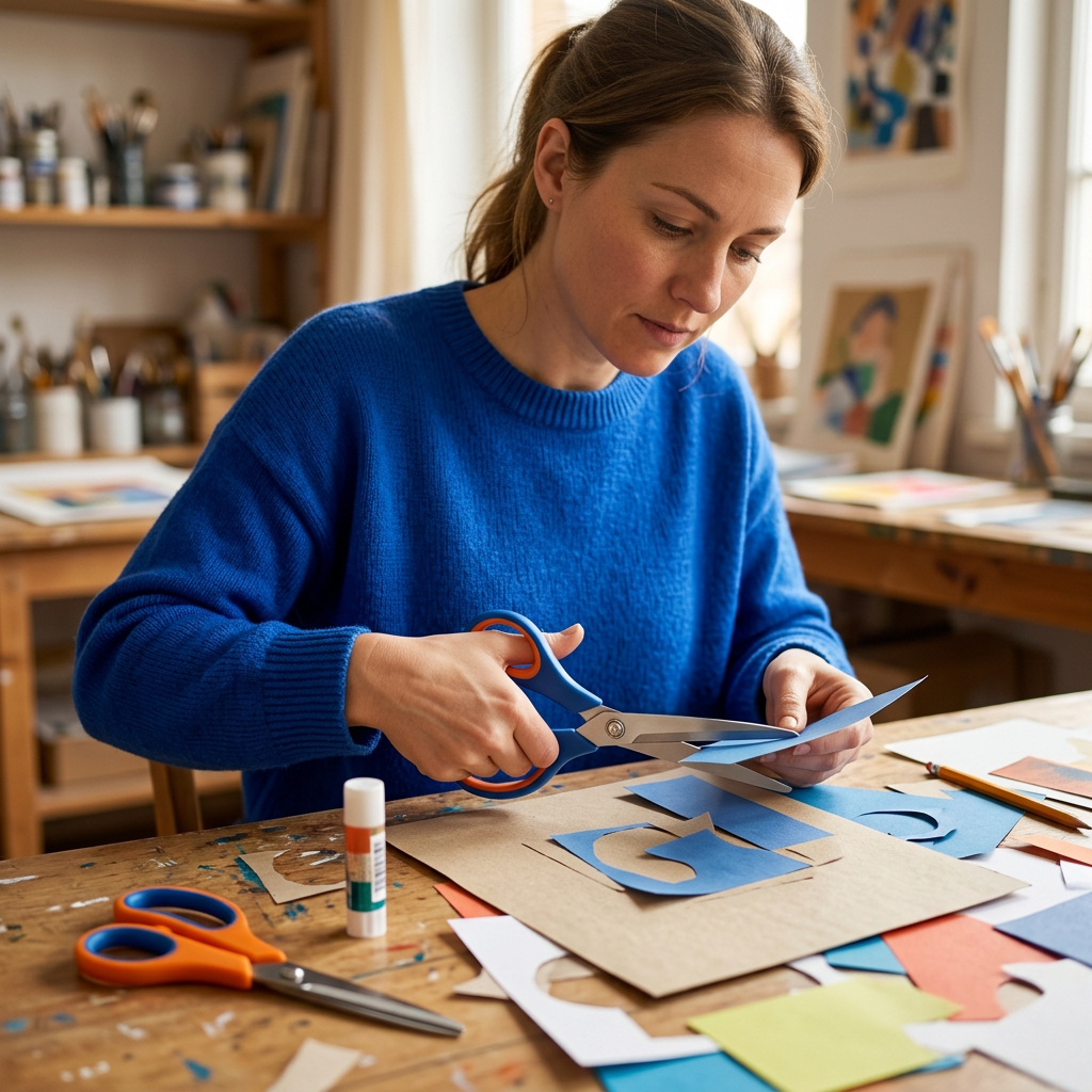 Adult model using craft scissors concept