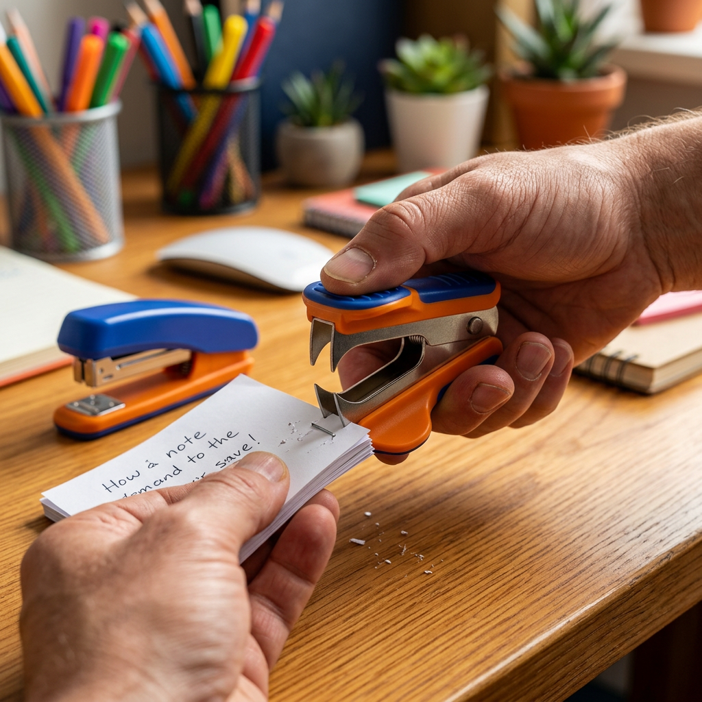 Staple remover use concept