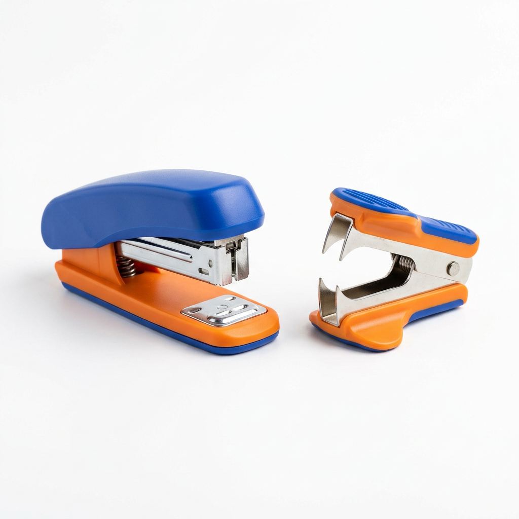Paper Together stapler set concept on a white background
