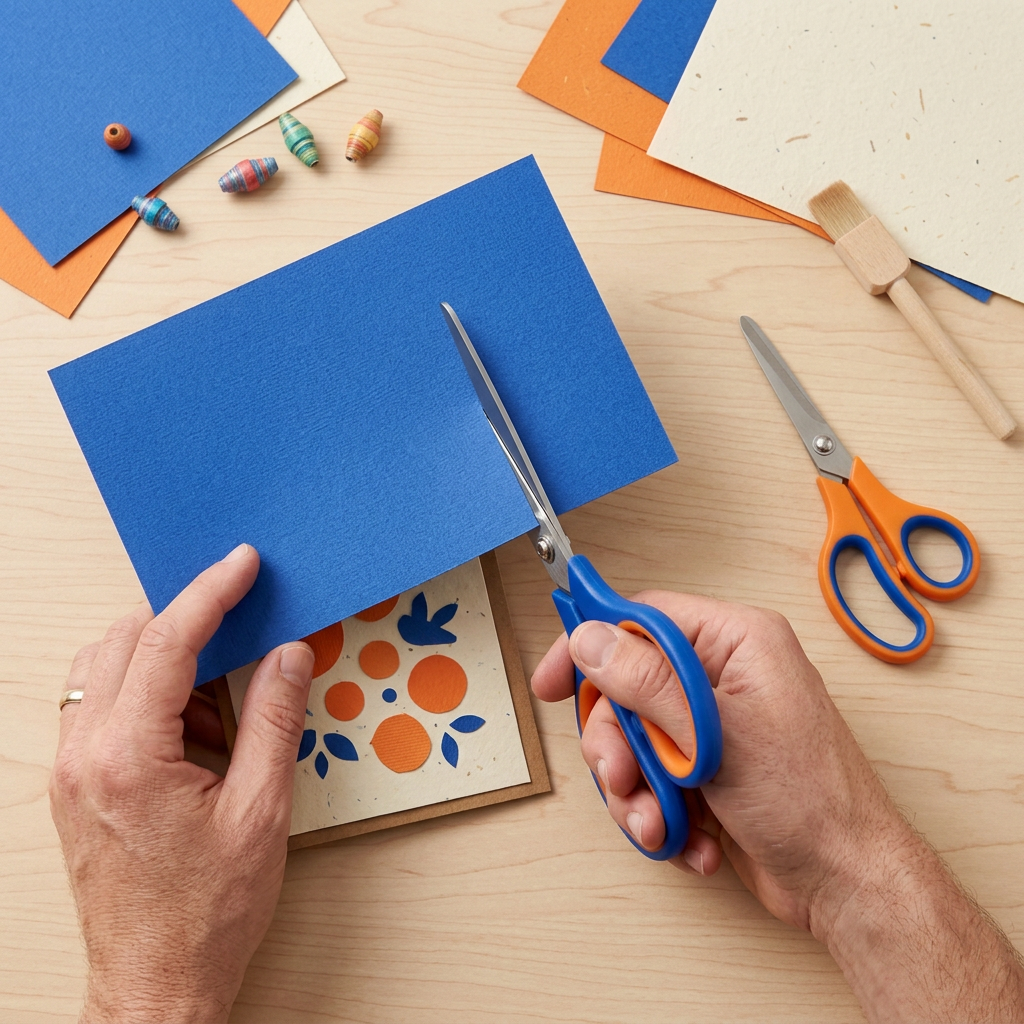 Craft scissors handmade card use concept