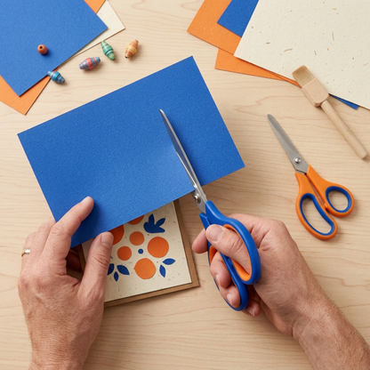 Craft scissors handmade card use concept