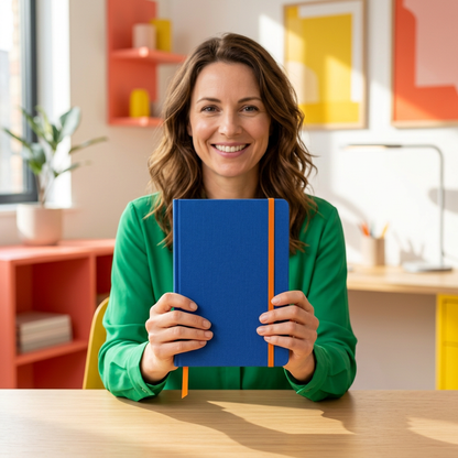 Colorburst Everyday Notebook in Cobalt Blue & Tangerine Orange — A Bright Companion for Journaling, Notes & Creative Ideas