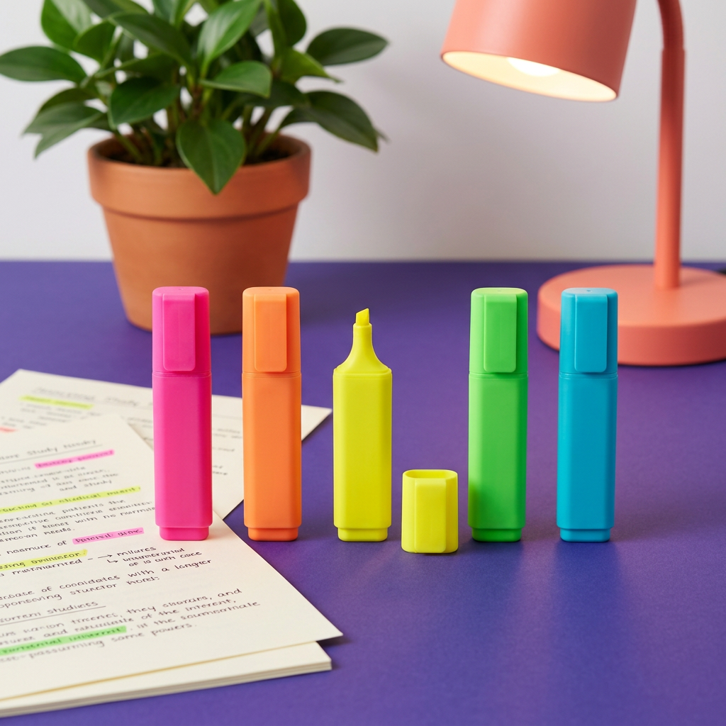 Prism Study Highlighter Set for Reading, Revision & Color-Coded Notes
