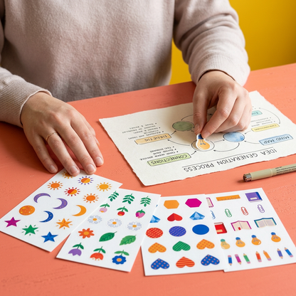 Creative Spark Sticker Set for Cards, Collages & Study Projects