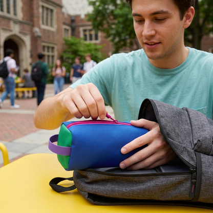Campus Colorblock Pencil Pouch for Study Days & Creative Essentials