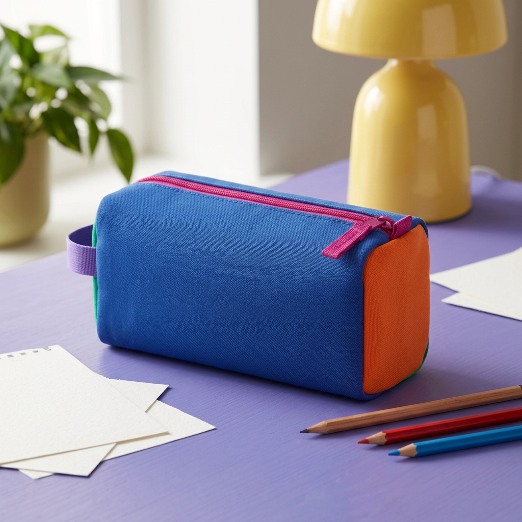 Campus Colorblock Pencil Pouch for Study Days & Creative Essentials