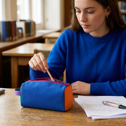 Campus Colorblock Pencil Pouch for Study Days & Creative Essentials