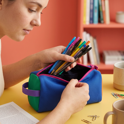 Campus Colorblock Pencil Pouch for Study Days & Creative Essentials
