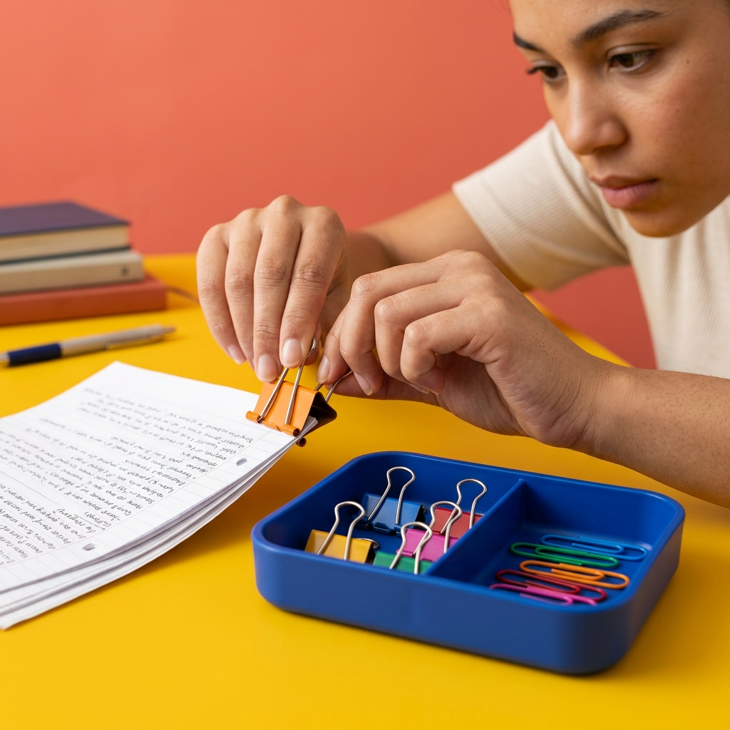 Clip & Gather Stationery Set for Study Papers & Desk Organization