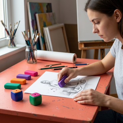 Fresh Start Eraser & Sharpener Set for Study Notes & Creative Sketches