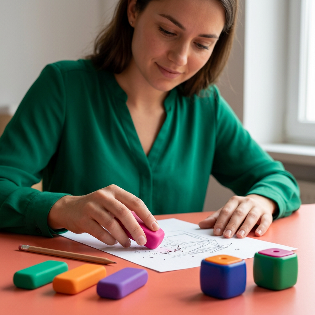 Fresh Start Eraser & Sharpener Set for Study Notes & Creative Sketches