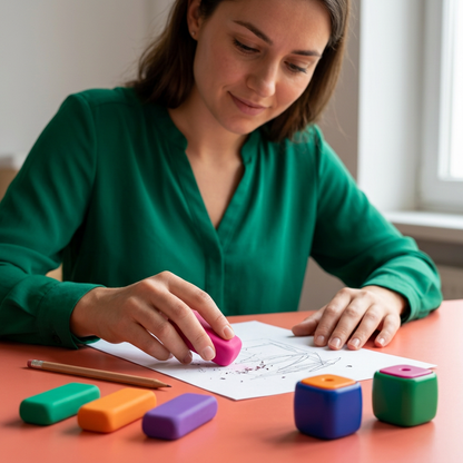 Fresh Start Eraser & Sharpener Set for Study Notes & Creative Sketches