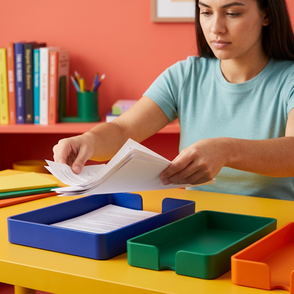 Desk Current Letter Tray Set for Study Papers & Everyday Organization