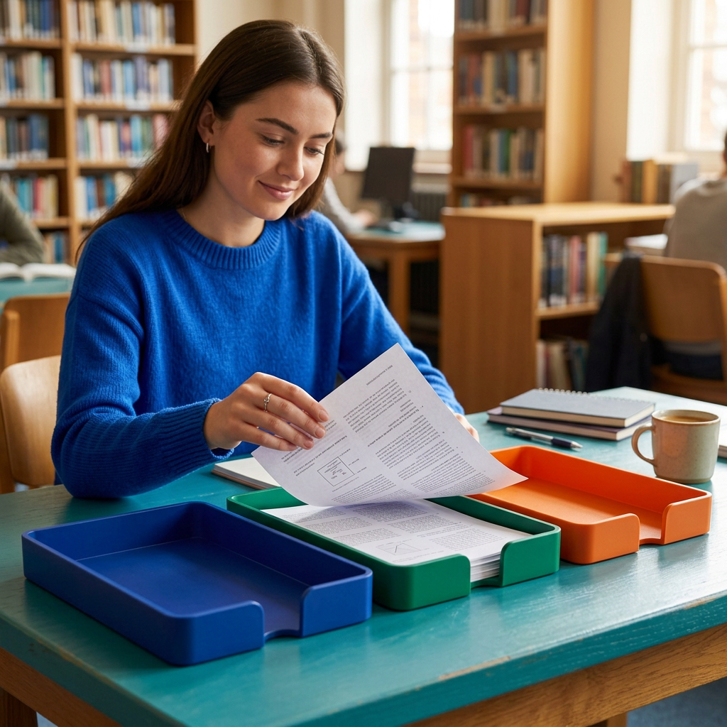 Desk Current Letter Tray Set for Study Papers & Everyday Organization